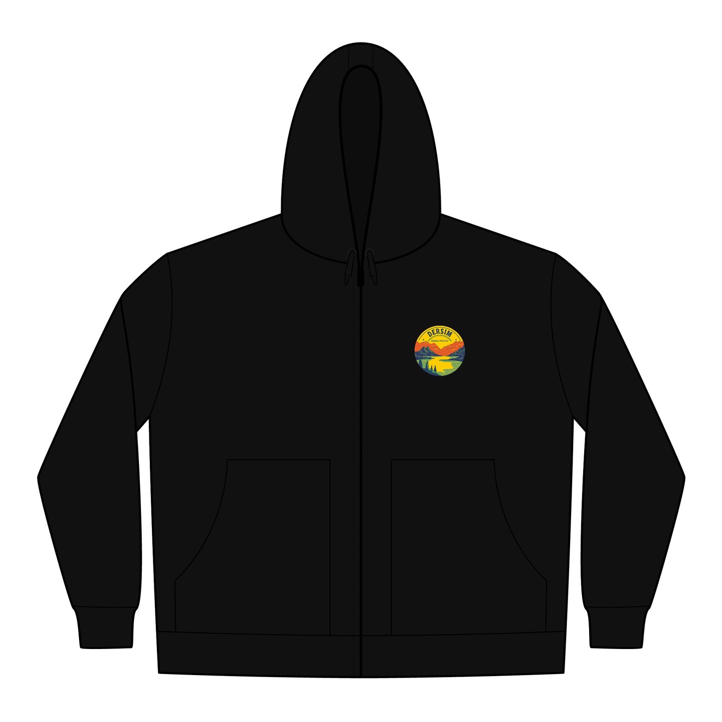 Arbeitsjacke schwarz Vorderseite mit Brustemblem links