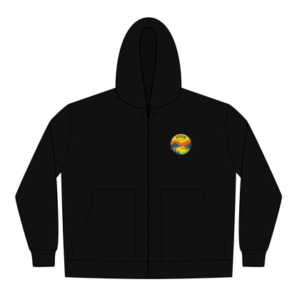 Arbeitsjacke schwarz Vorderseite mit Brustemblem links
