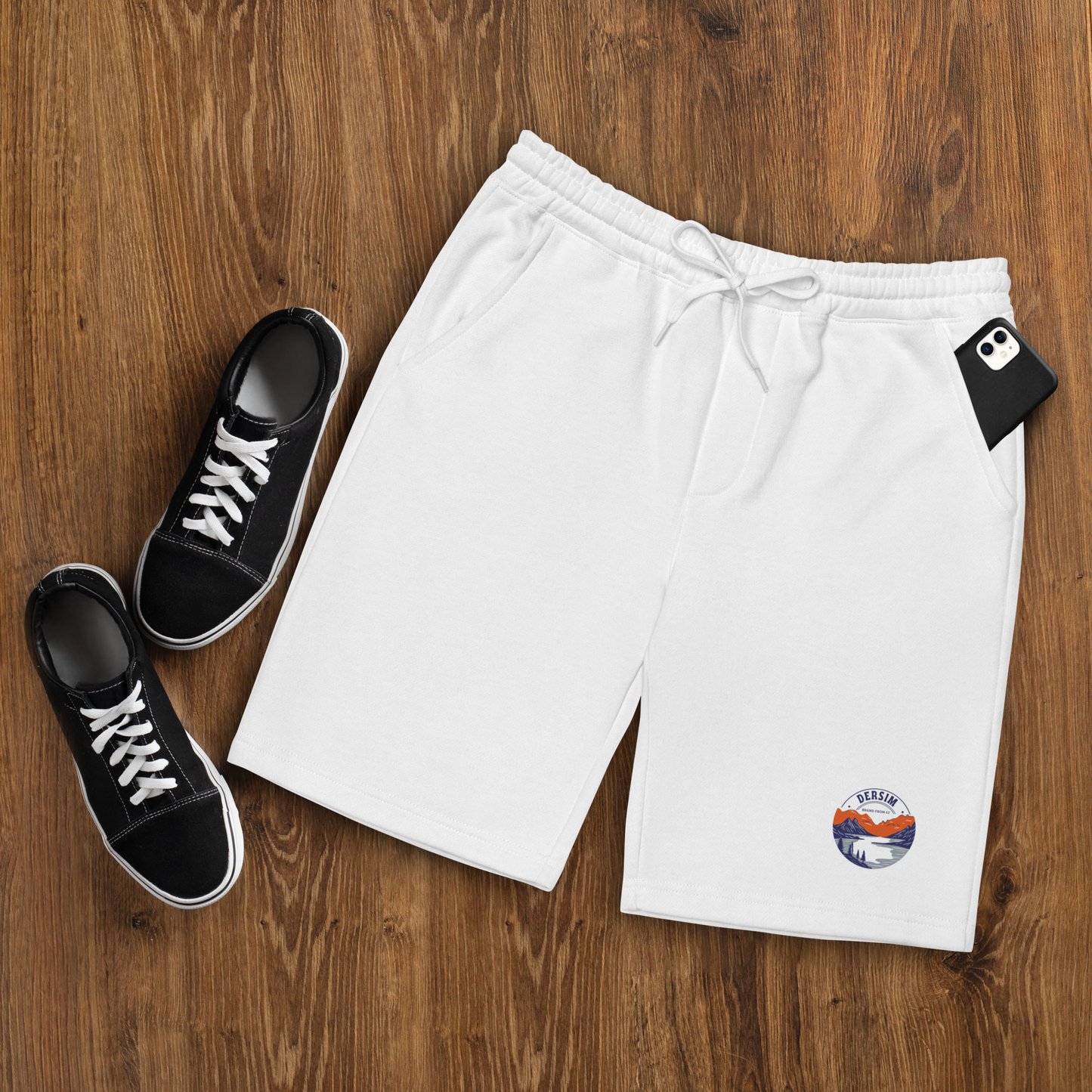 Sweatshorts grau mit rundem Emblem Vordersete