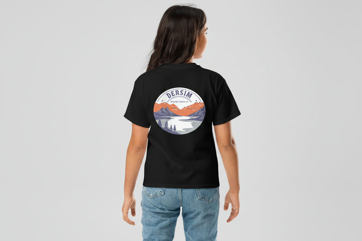 Shirt kurzärmlig Jugendliche schwarz Rückseite mit großem Emblem