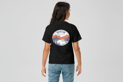 Shirt kurzärmlig Jugendliche schwarz Rückseite mit großem Emblem